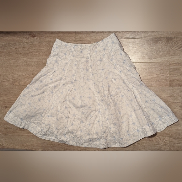 Esprit White A-Line Skirt with Blue Floral Pattern - Picture 2 of 5